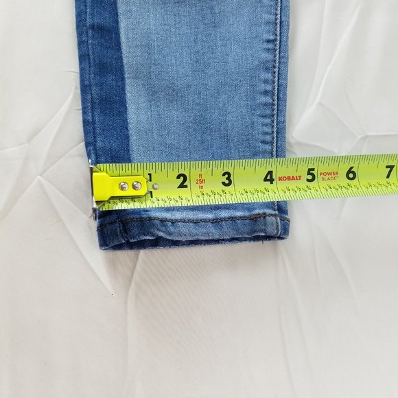 CP Jeans Juniors 5 Mid Rise Womens Two Tone Skinny Leg Light Wash Blue Denim - Picture 6 of 13